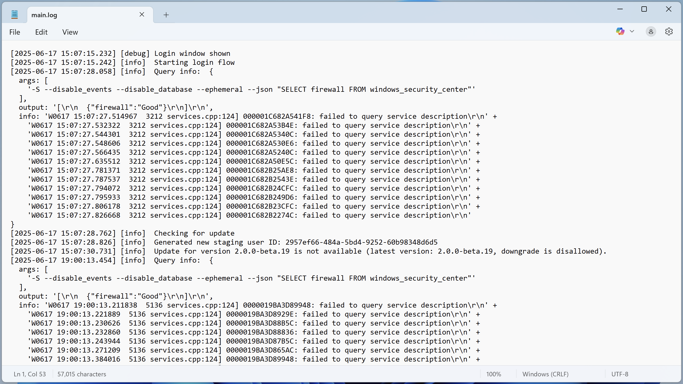 Windows logs